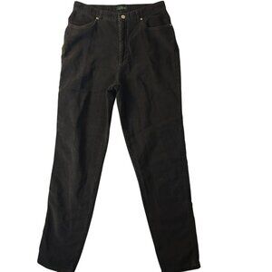 J.Crew Womens Black Denim Pants Size 14 With Zipper Fly 100% Cotton Casual Style